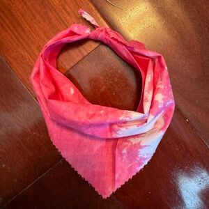 Pink tie-dye bandanna for small dogs